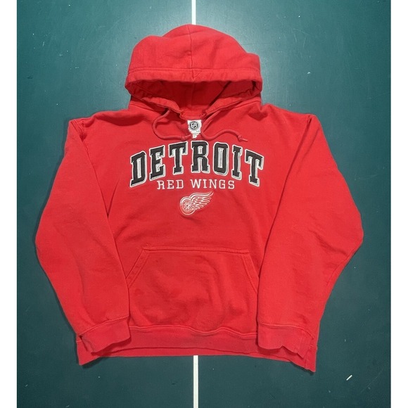 Vintage 90s Detroit Red Wings NHL Sport Hoodie‎ Sweatshirt NHL Men's Medium - Picture 1 of 10